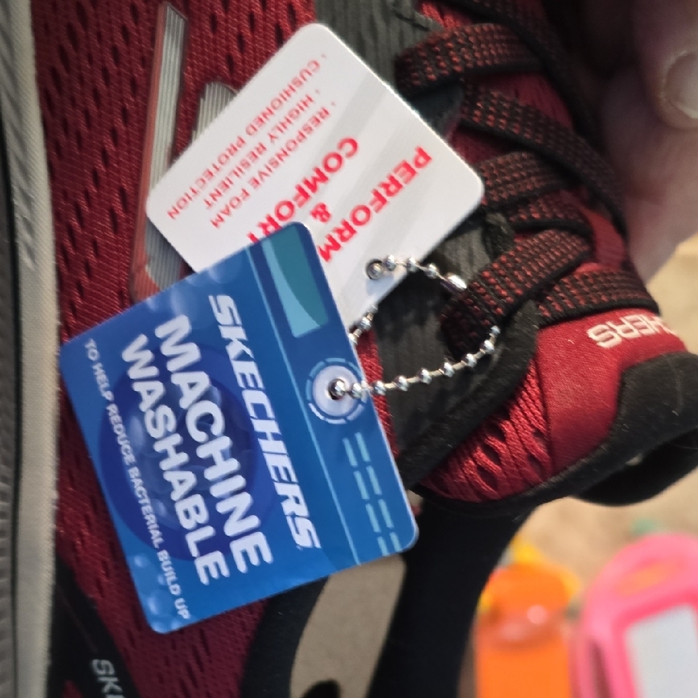 Skechers Red and Black Athletic Shoes - Picture 6 of 8